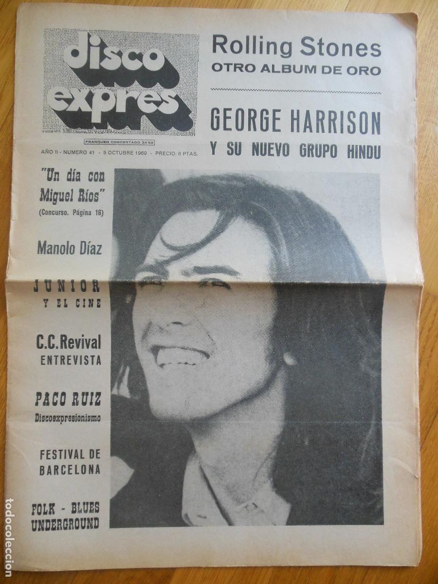 Revistas de m&uacute;sica: REVISTA DISCO EXPRES N&ordm; 41 THE BEATLES ROLLING STONES MIGUEL RIOS JUNIOR MANOLO DIAZ PACO RUIZ 1969