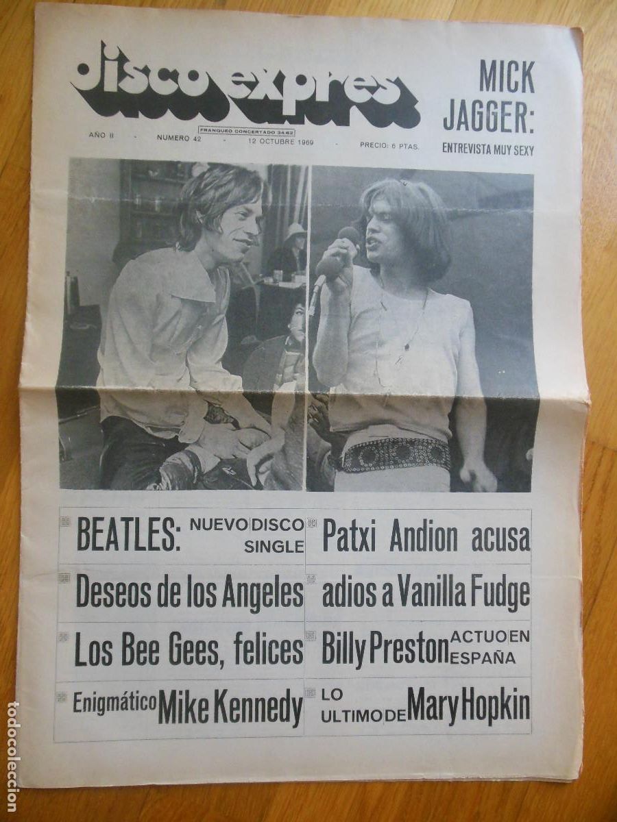 Revistas de m&uacute;sica: REVISTA DISCO EXPRES N&ordm; 42 THE BEATLES ROLLING STONES ANDION LOS SIREX GENE VINCENT KENNEDY 1969