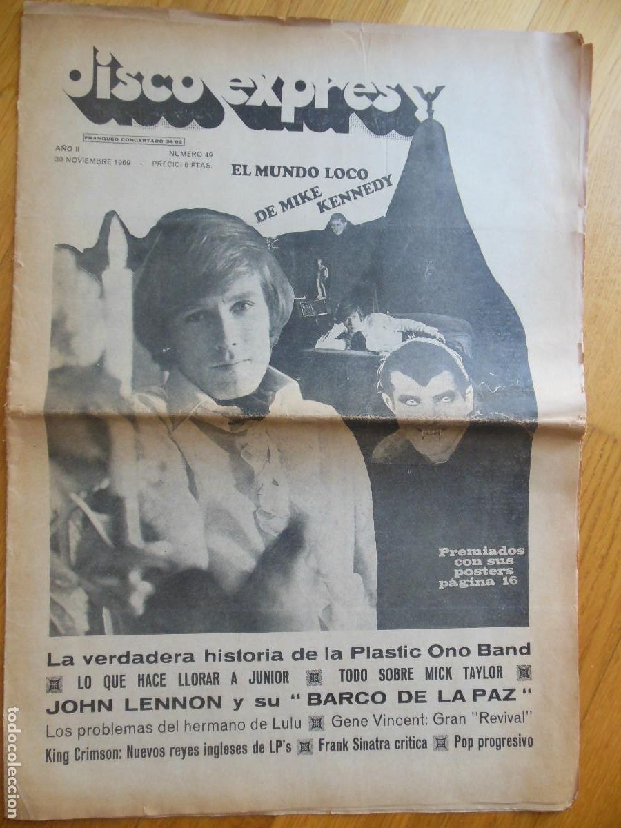Revistas de m&uacute;sica: REVISTA DISCO EXPRES N&ordm; 49 THE BEATLES ROLLING STONES MIKE KENNEDY JUNIOR GENE VINCENT SINATRA 1969