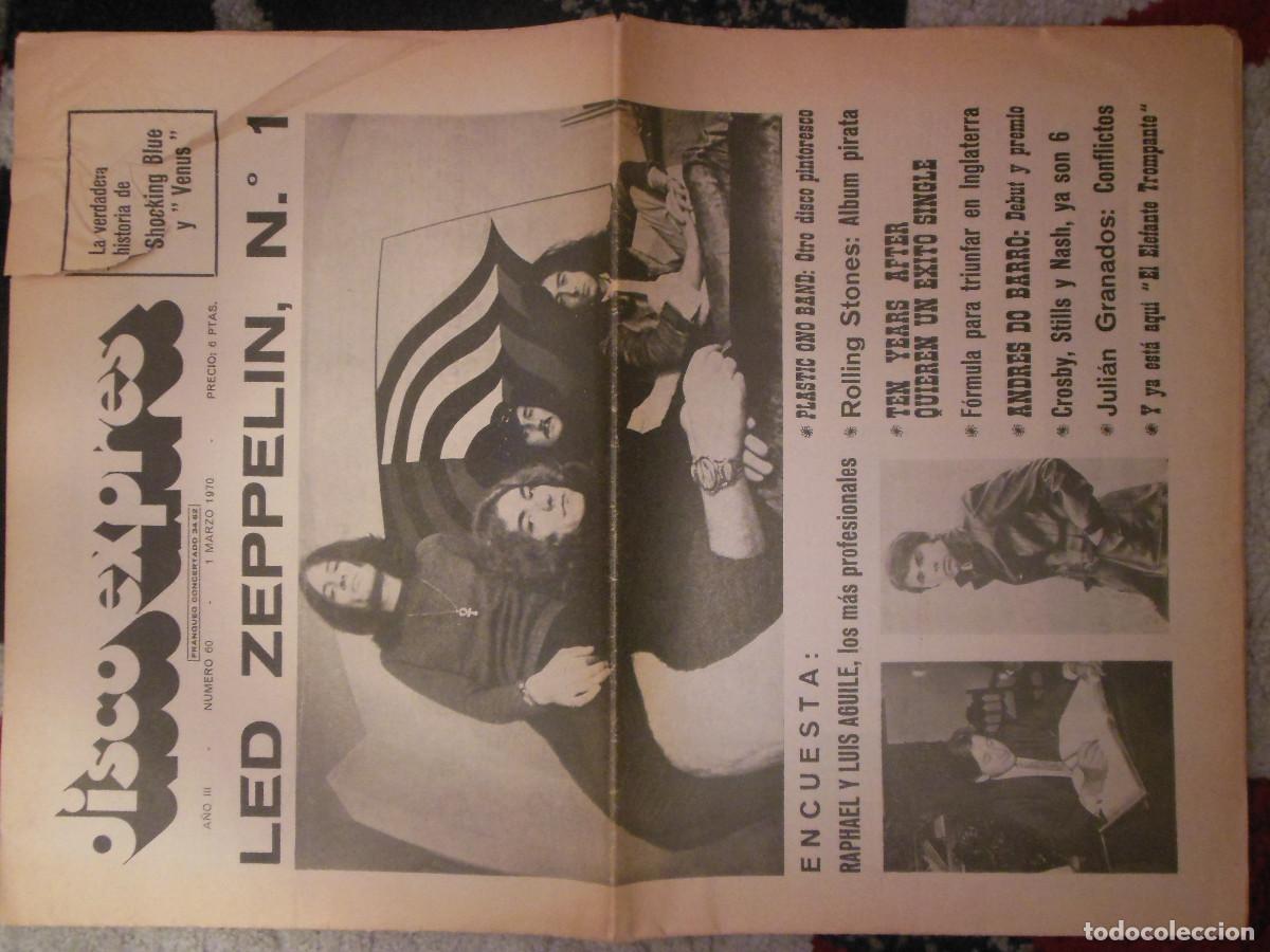 Revistas de m&uacute;sica: REVISTA DISCO EXPRES N&ordm; 60 THE BEATLES ROLLING STONES NINO BRAVO LED ZEPPELIN RAPHAEL 1970 MUSICA