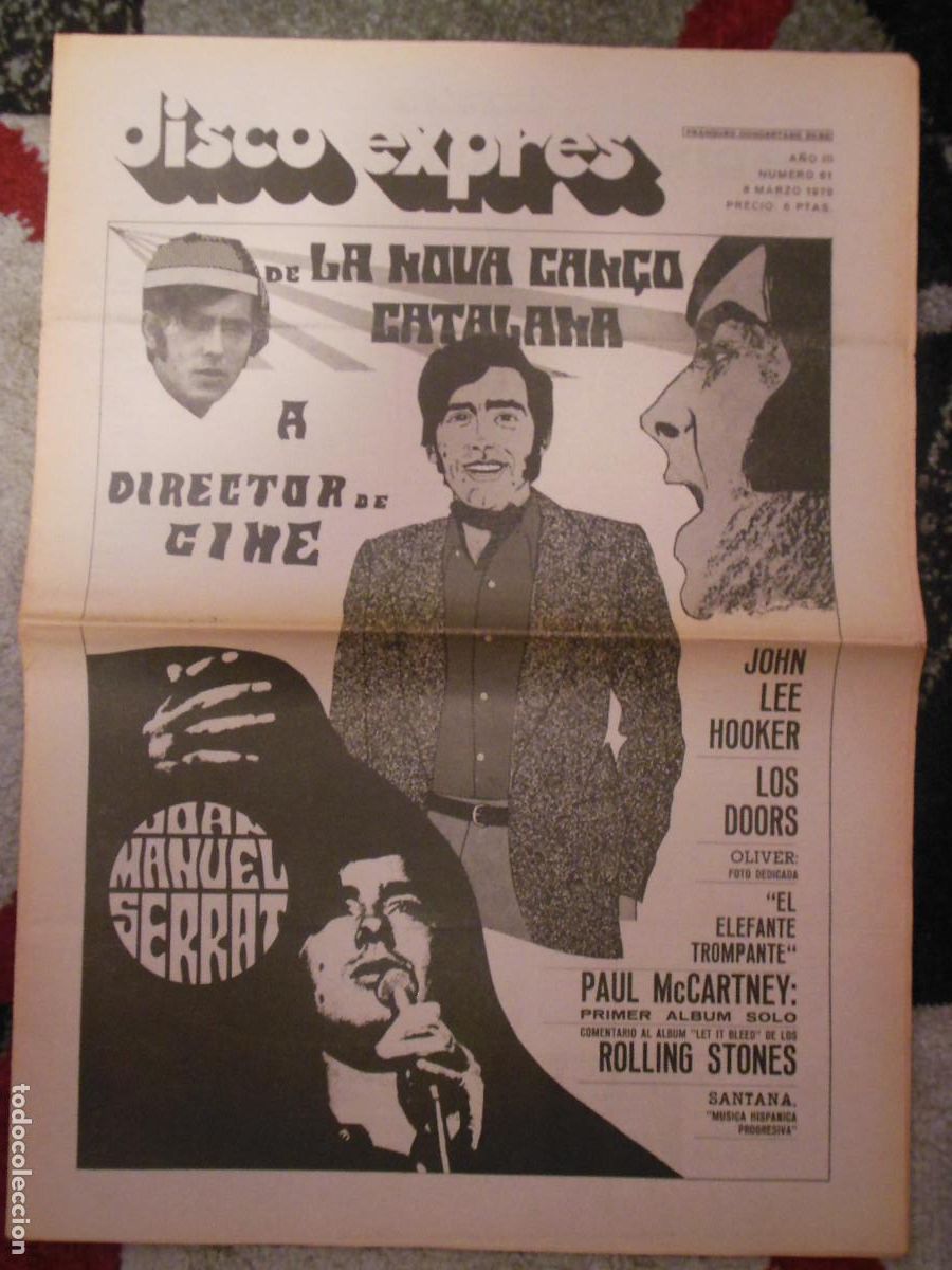 Revistas de m&uacute;sica: REVISTA DISCO EXPRES N&ordm; 61 THE BEATLES ROLLING STONES SERRAT DOORS SANTANA ELVIS PRESLEY 1970