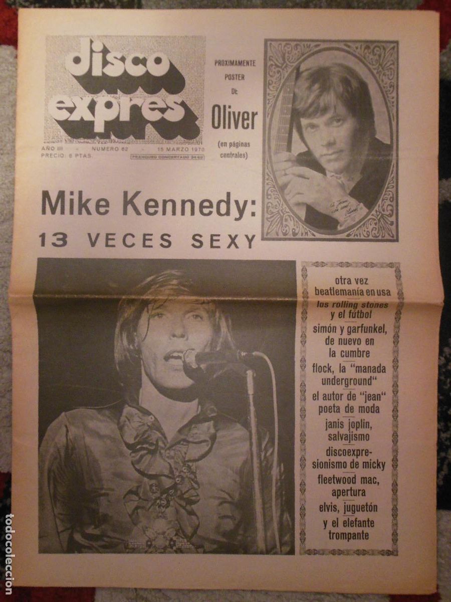 Revistas de m&uacute;sica: REVISTA DISCO EXPRES N&ordm; 62 THE BEATLES ROLLING STONES ELVIS PRESLEY MIKE KENNEDY OLIVER 1970