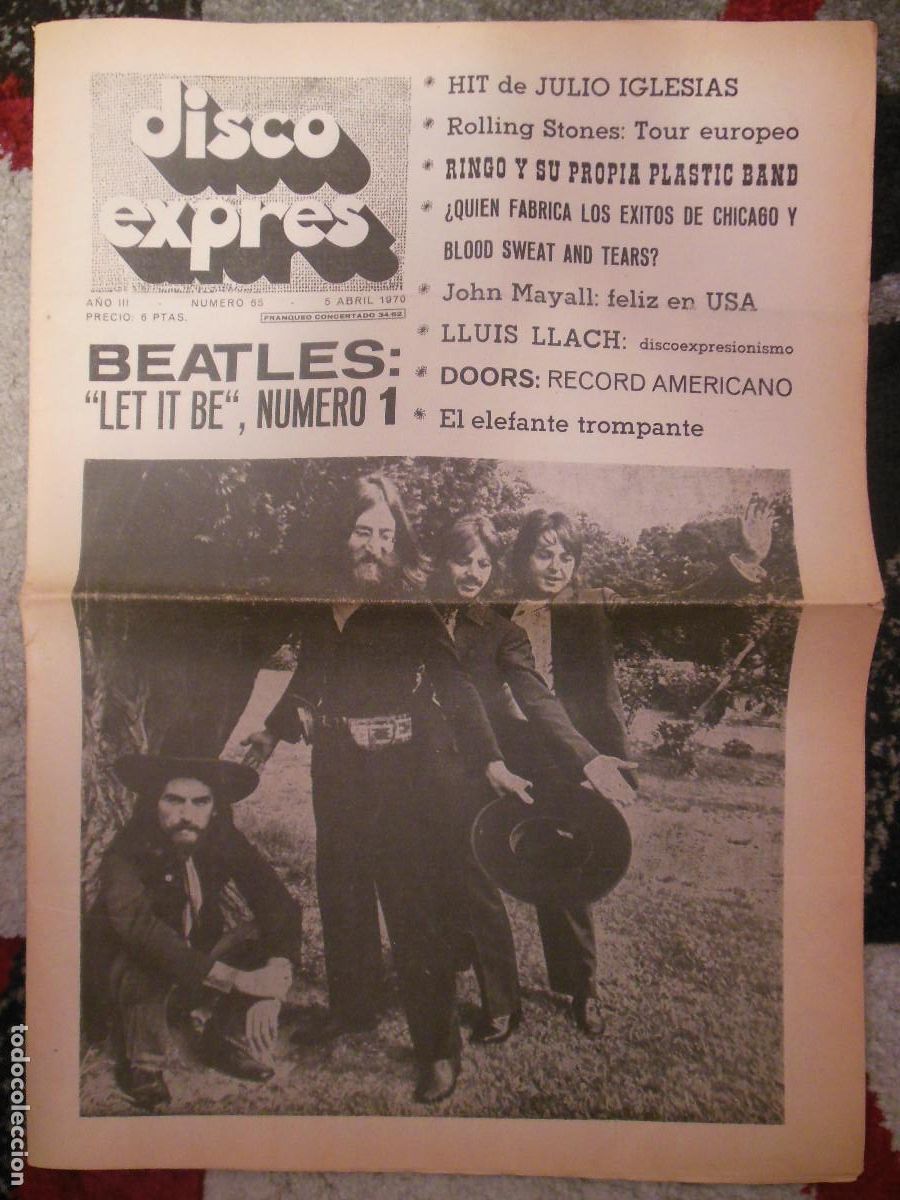 Revistas de m&uacute;sica: REVISTA DISCO EXPRES N&ordm; 65 THE BEATLES ROLLING STONES DOORS JOHN MAYALL DAVID BOWIE 1970 MUSICA