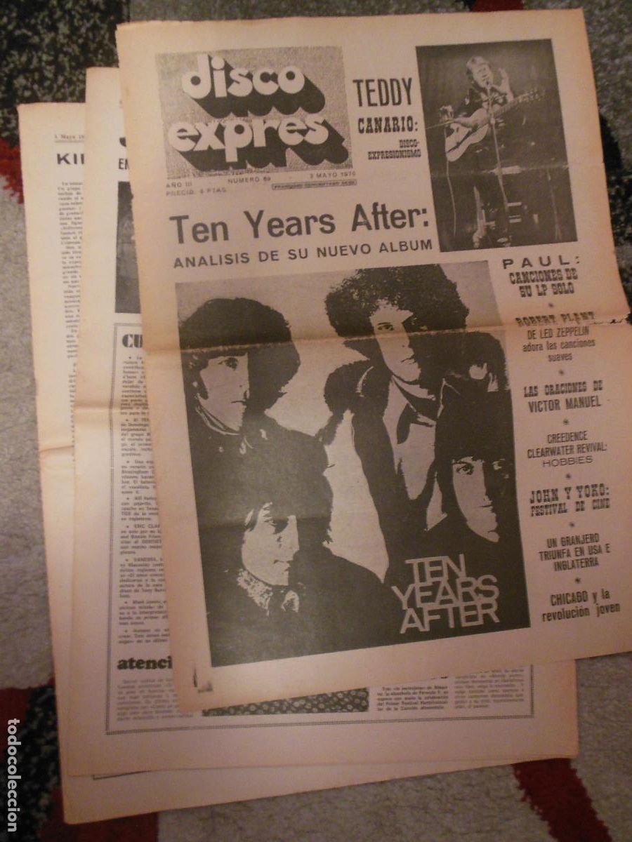 Revistas de m&uacute;sica: REVISTA DISCO EXPRES N&ordm; 69 THE BEATLES TEN YEARS AFTER ROBERT PLANT CHICAGO DOORS CANARIOS 1970