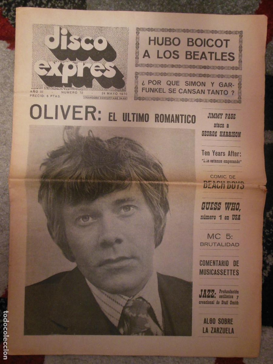 Revistas de m&uacute;sica: REVISTA DISCO EXPRES N&ordm; 72 THE BEATLES ROLLING STONES BEACH BOYS ROCIO JURADO MIGUEL RIOS 1970