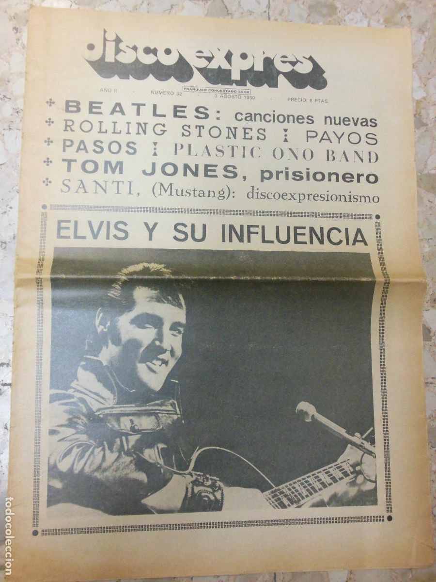Magazines de musique: REVISTA DISCO EXPRES N&ordm; 32 ELVIS PRESLEY THE BEATLES ROLLING STONES TOM JONES MIGUEL RIOS PAYOS 1969