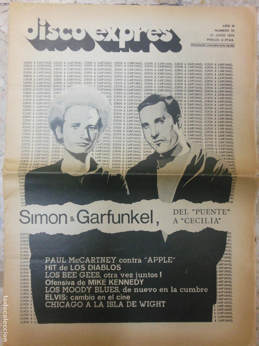 Magazines de musique: REVISTA DISCO EXPRES N&ordm; 76 ELVIS PRESLEY THE BEATLES SIMON & GARFUNKEL LEANDRO MIKE KENNEDY 1970