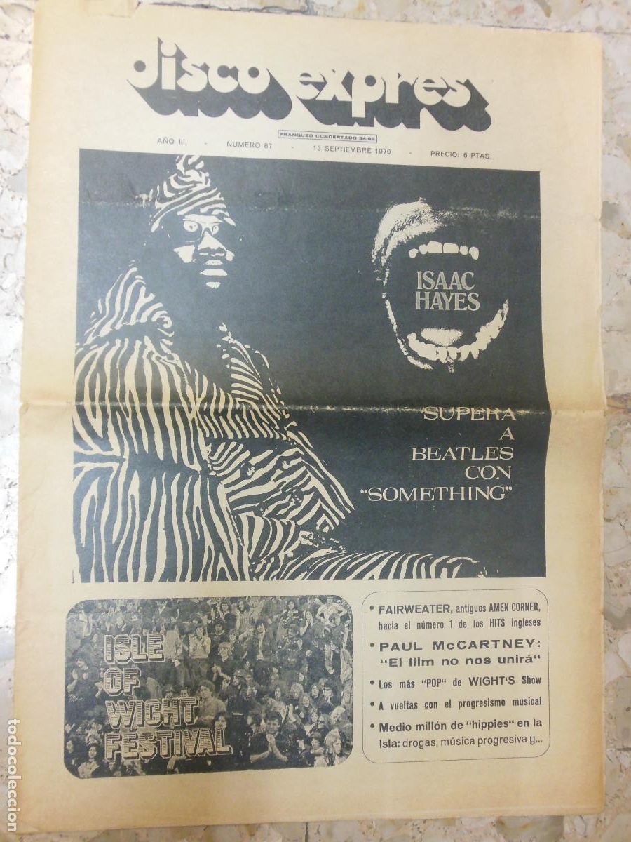 Magazines de musique: REVISTA DISCO EXPRES N&ordm; 87 THE BEATLES ISAAC HAYES FAIRWEATER WIGHT'S JANIS JOPLIN JIMI HENDRIX 1970