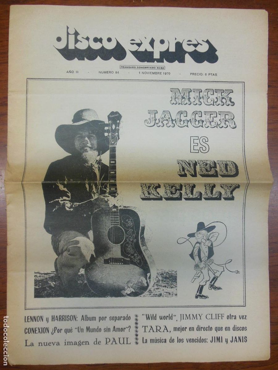 Magazines de musique: REVISTA DISCO EXPRES N&ordm; 94 THE ROLLING STONES NED KELLY BEATLES JIMMY CLIFF BEACH BOYS DRISCOLL 1970