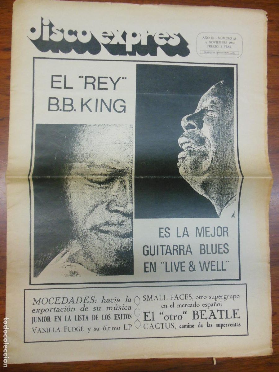 Magazines de musique: REVISTA DISCO EXPRES N&ordm; 96 THE BEATLES B.B. KING CROW JUNIOR CACTUS SMALL FACES ERIC BURDON 1970