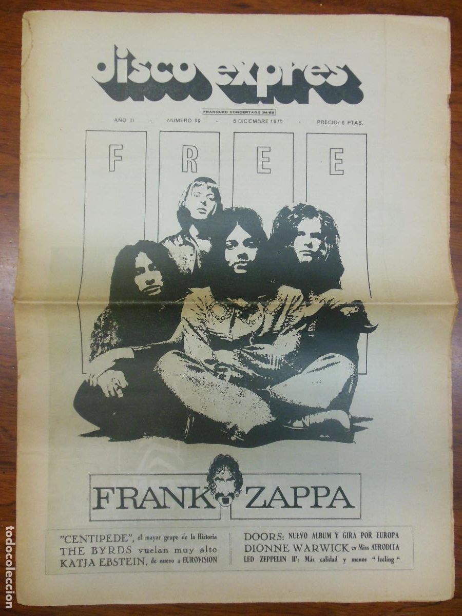 Revistas de m&uacute;sica: REVISTA DISCO EXPRES N&ordm; 99 FRANK ZAPPA THE BYRDS DOORS LED ZEPPELIN JACKSON FIVE GENESIS 1970