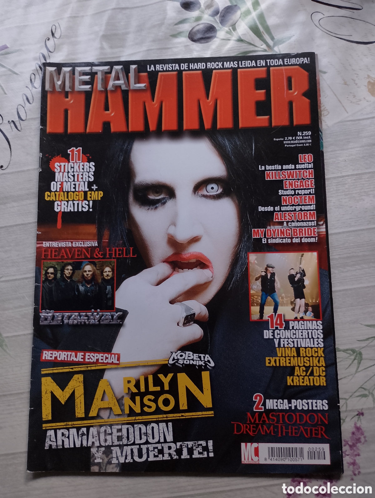 Revistas de m&uacute;sica: Metal Hammer. Revista de Hard Rock. N. 259. Marilyn Manson