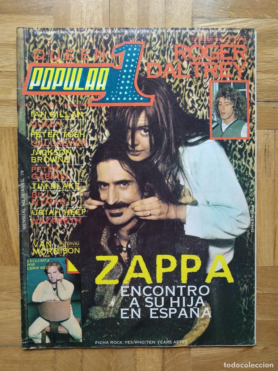 Revistas de m&uacute;sica: REVISTA POPULAR 1 69 ZAPPA VAN MORRISON IAN GILLAN ROGER DALTREY JACKSON BROWNE QUEEN + POSTER