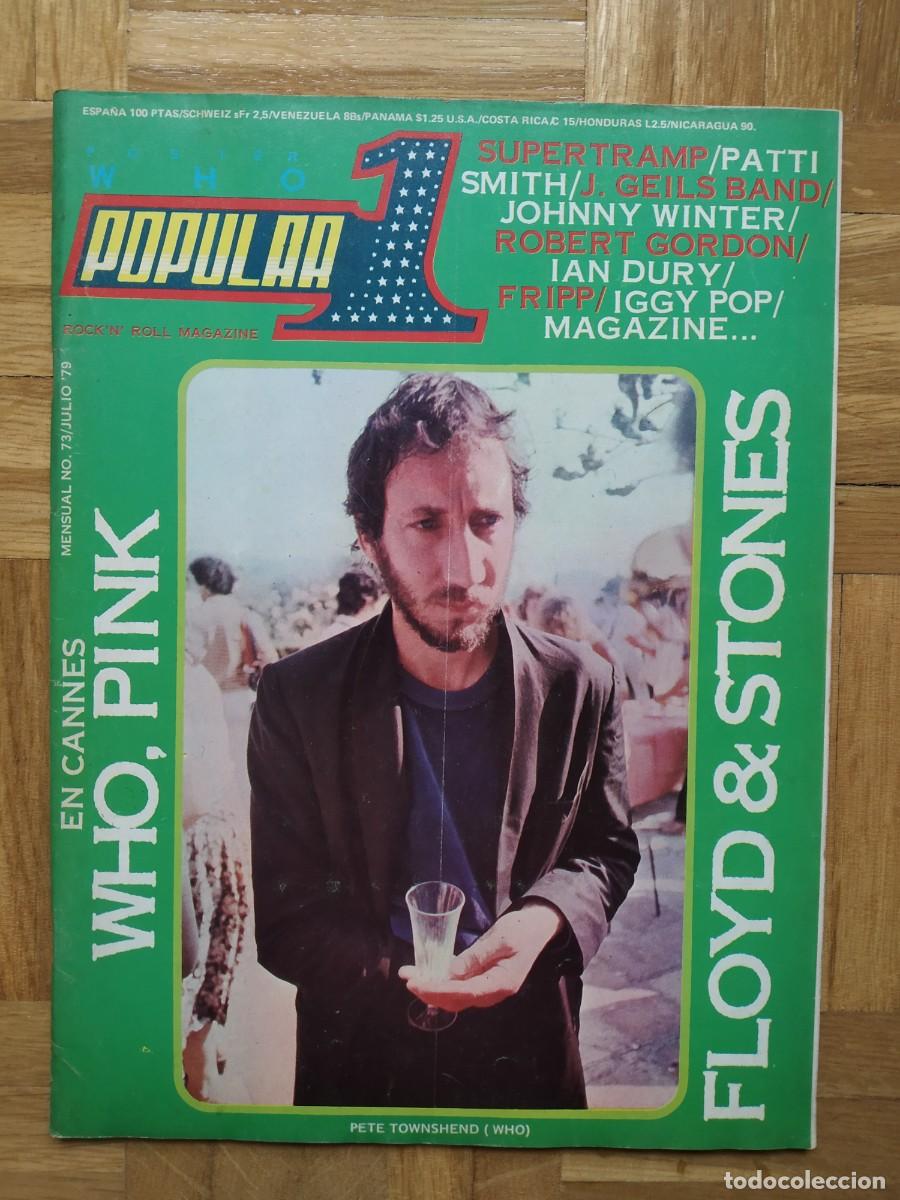 Music magazines: REVISTA POPULAR 1 73 WHO PINK SUPERTRAMP IAN DURY FLODY STONES ROBERT GORDON IGGY POP FRIPP + POSTER