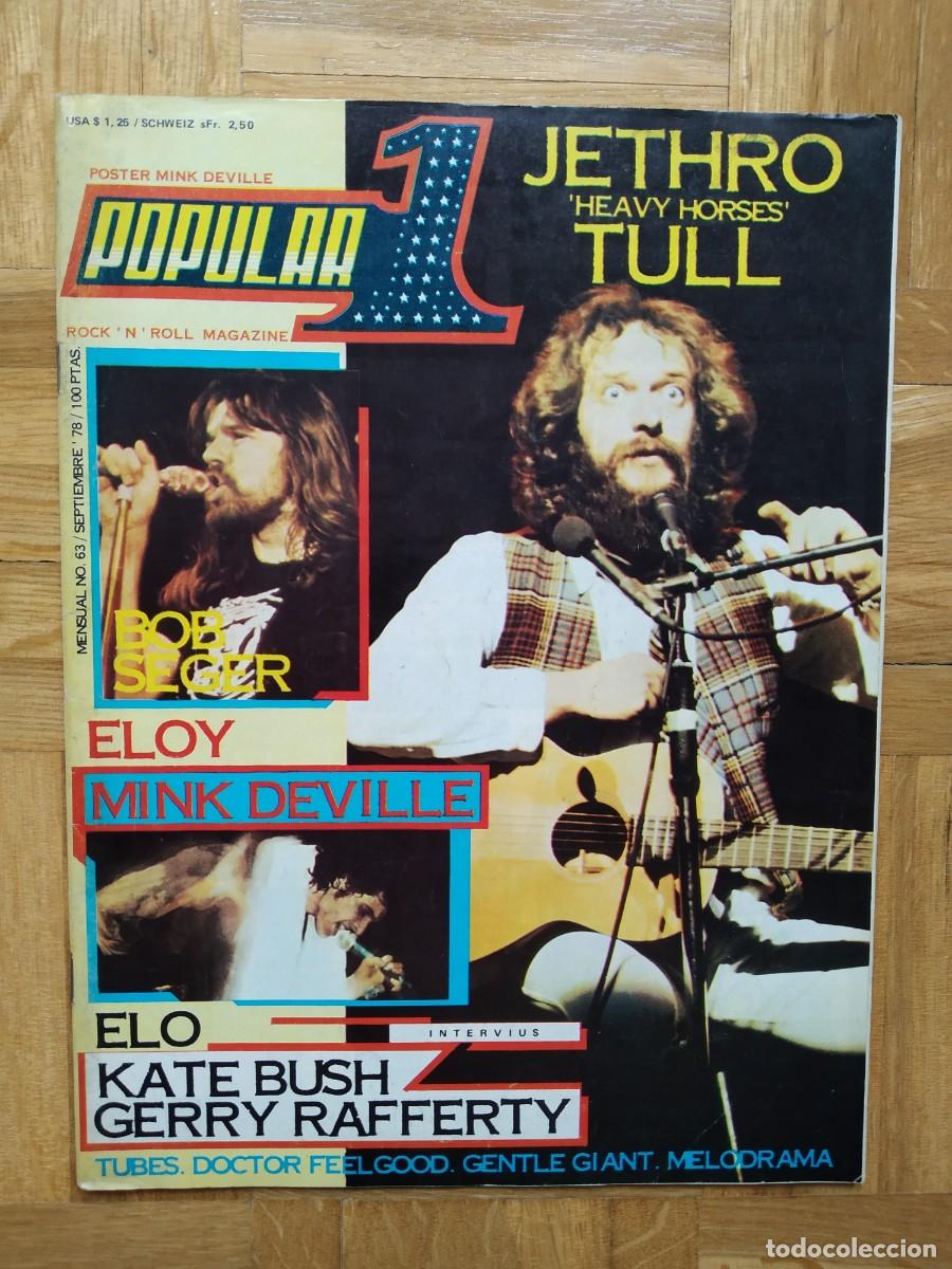 Revistas de m&uacute;sica: REVISTA POPULAR 1 63 JETHRO TULL BOB SEGER ELOY MINK DEVILLE ELO KATE BUSH GERRY RAFFERTY + POSTER