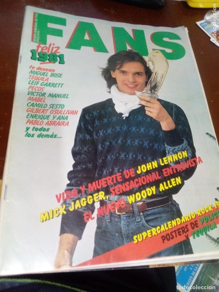 Revistas de m&uacute;sica: REVISTA FANS-FELIZ 1981-EPOCA III N&ordm;4-Portada Miguel Bose-Cartas de felicitaciones 23 artistas