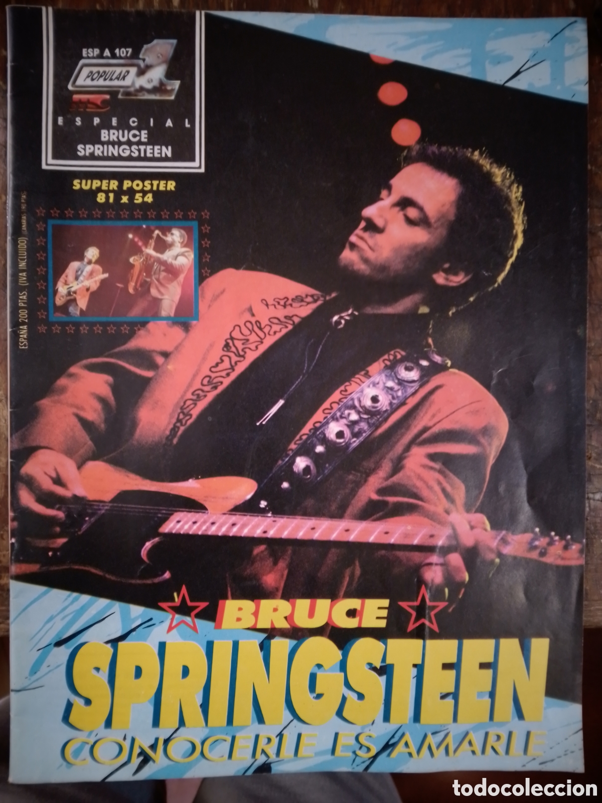 Revistas de m&uacute;sica: BRUCE SPRINGSTEEN. SUPER POSTER 81 X 54. POPULAR 1. MC EDICIONES. 1973