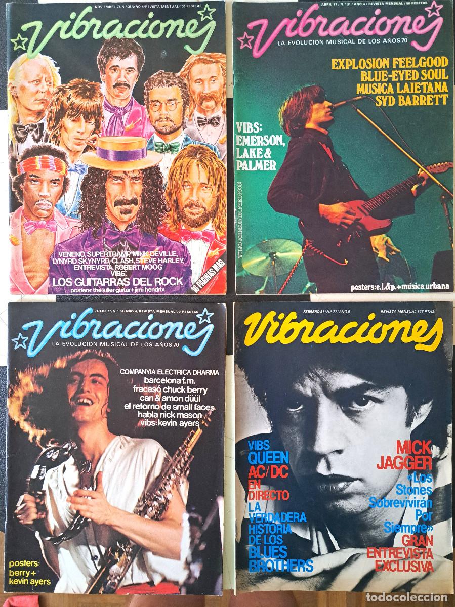 Revistas de m&uacute;sica: LOTE 4 revistas vibraciones 31 - 34 - 38 - 77 - A&Ntilde;OS 70