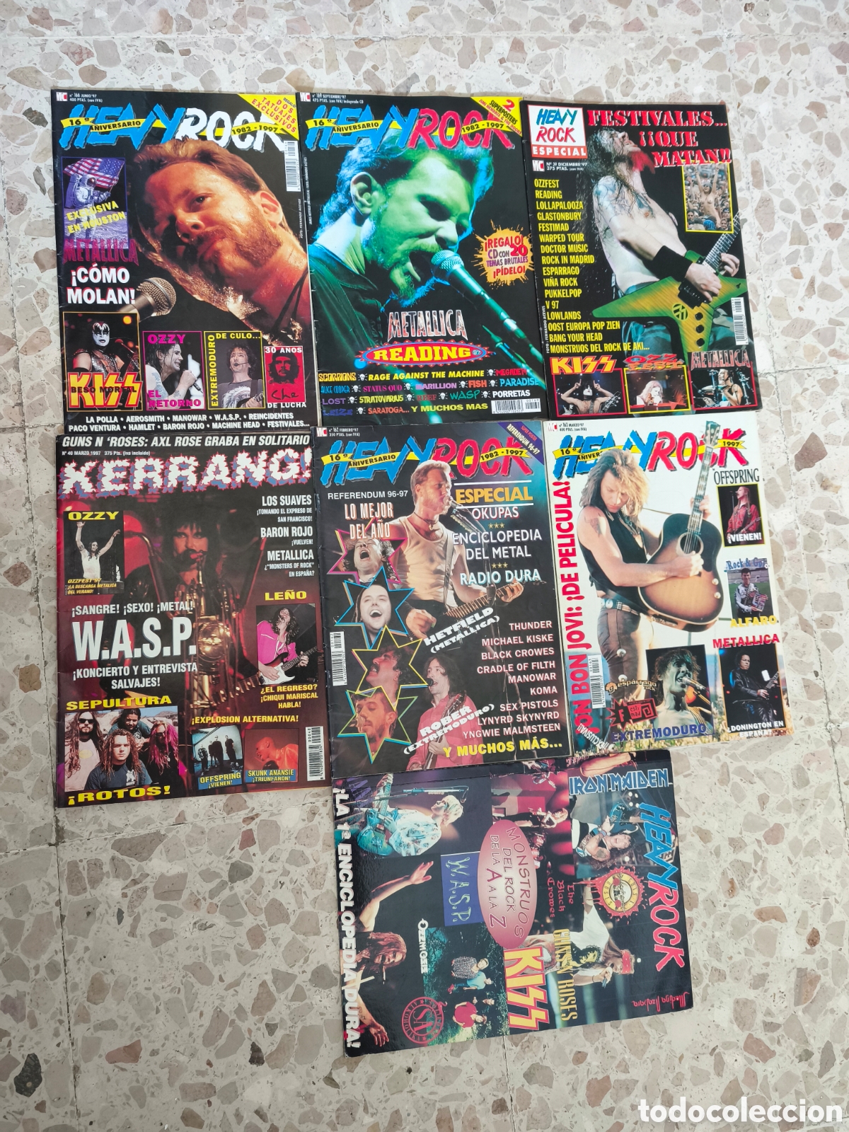 Revistas de m&uacute;sica: Lote de 6 revistas y carpeta HEAVY ROCK, Metal