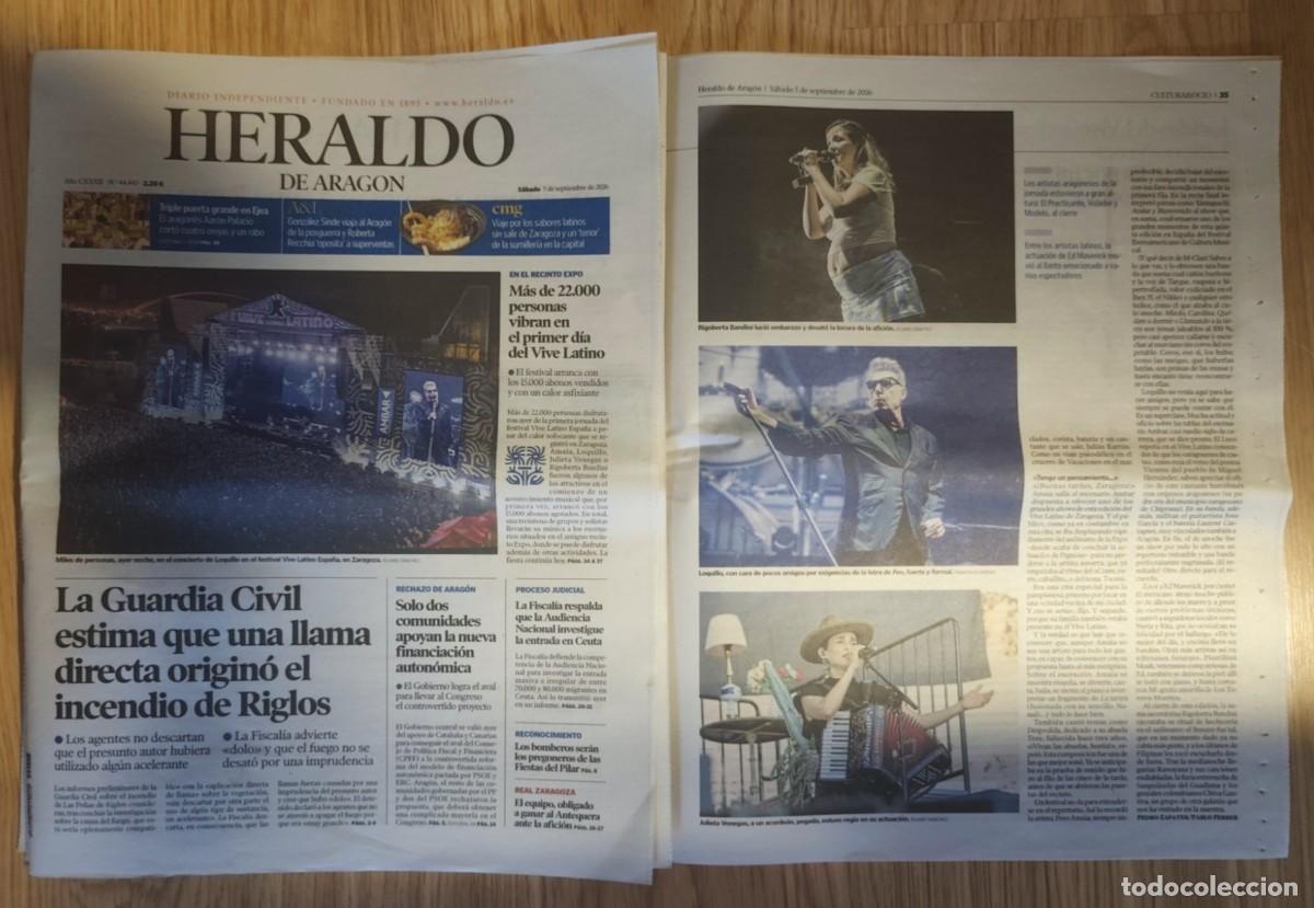 Riviste di musica: PERIODICO HERALDO DE ARAGON VIVE LATINO 2026 ZARAGOZA LOQUILLO RIGOBERTA BANDINI AMAIA JULIETA