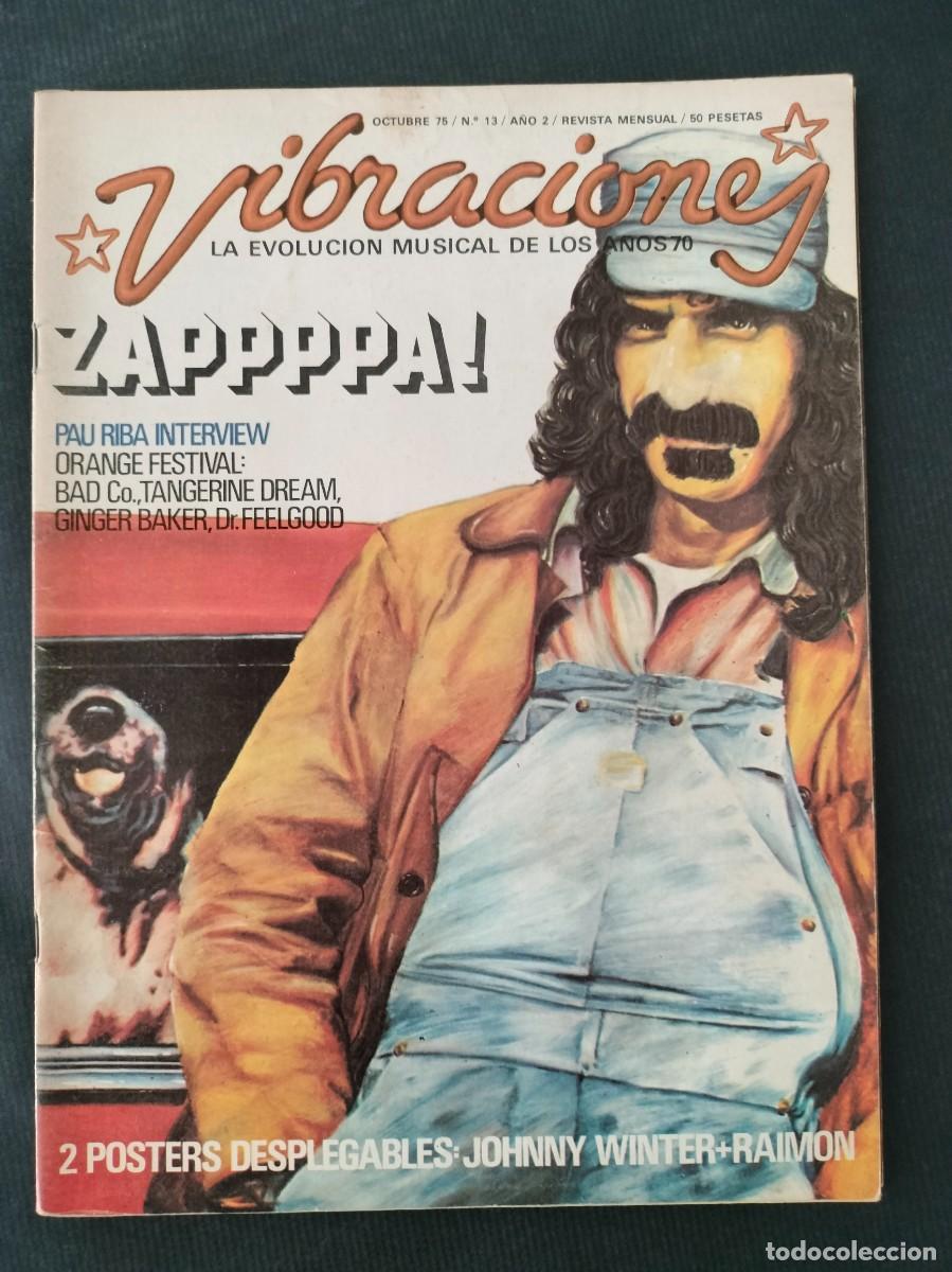Revistas de m&uacute;sica: REVISTA VIBRACIONES N&ordm; 13 OCTUBRE 1975 FRANK ZAPPA CON 2 POSTERS DESLEGABLES: JOHNNY WINTER + RAIMON