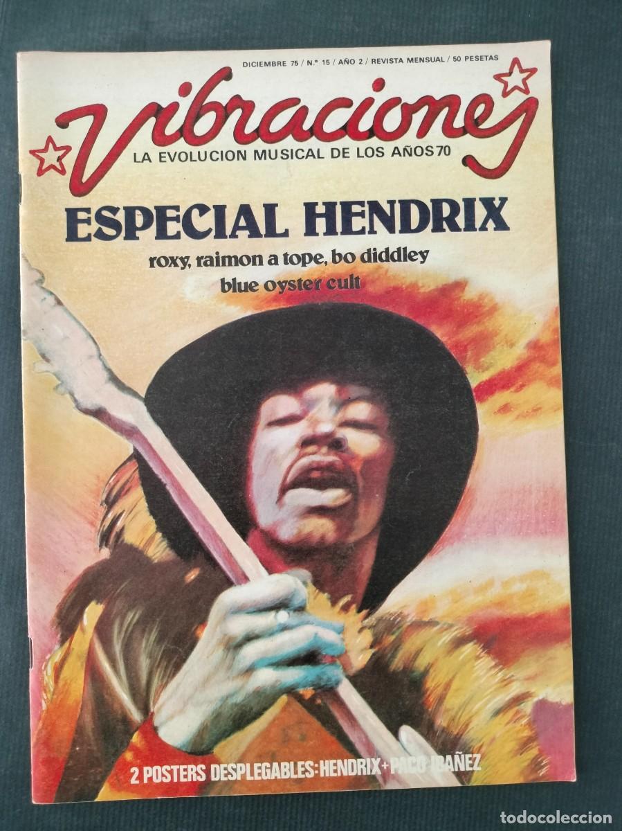 Revistas de m&uacute;sica: REVISTA VIBRACIONES N&ordm; 15 DICIEMBRE 1975 ESPECIAL HENDRIX SIN POSTER