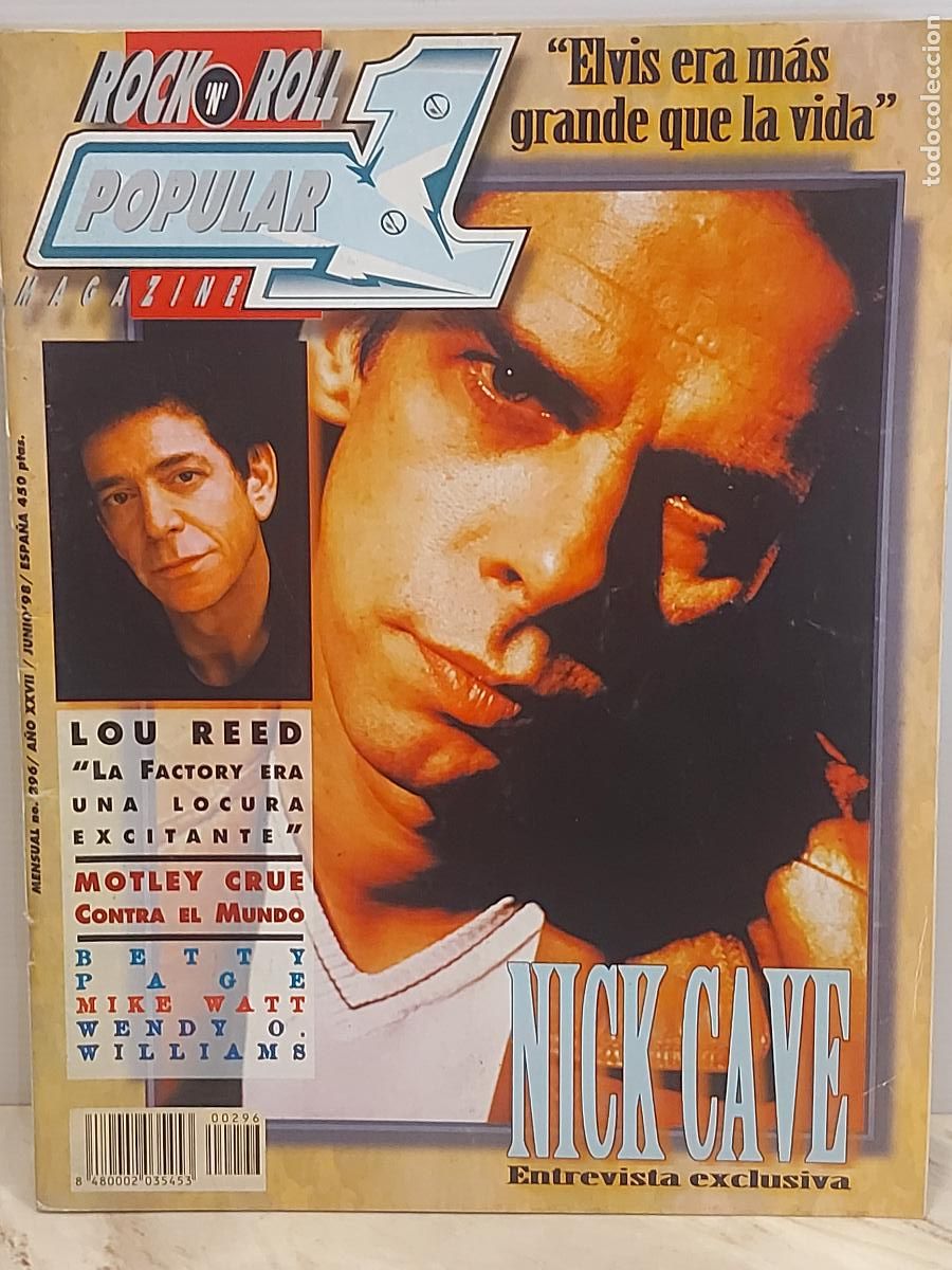 Revistas de m&uacute;sica: POPULAR 1 N.&ordm; 296 | JUNIO 1998 | NICK CAVE | LOU REED | M&Ouml;TLEY CR&Uuml;E | DANZIG | RAMONC&Iacute;N