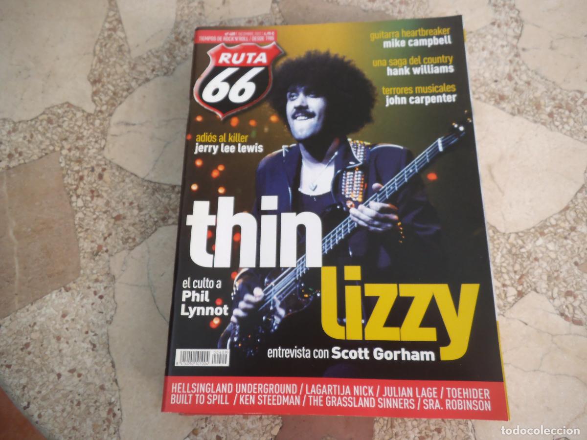 Revistas de m&uacute;sica: ruta 66 n&ordm; 409, thin lizzy, phil lynnot, mike campbell, hank williams,john carpenter, jerry lee lewi