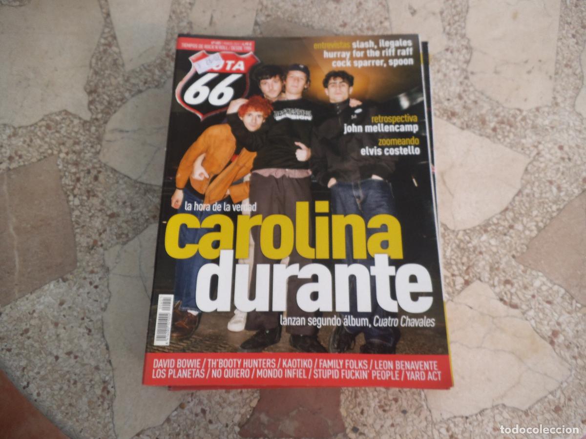 Revistas de m&uacute;sica: ruta 66 n&ordm; 401, carolina durante, elvis costello, david bowie, mondo infiel, slash, ilegales,