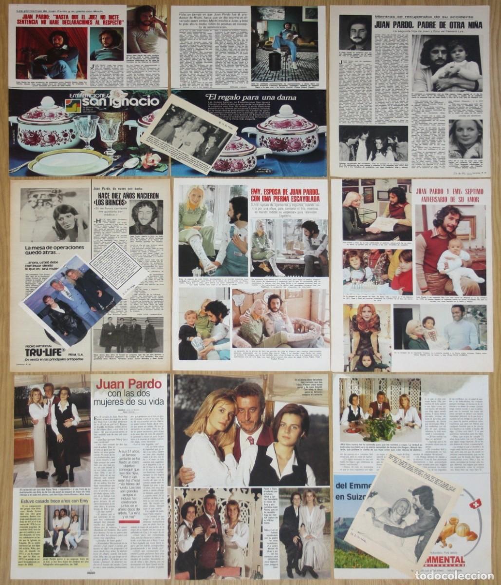 Revistas de m&uacute;sica: JUAN PARDO lote de prensa 1970s/90s fotos Los Brincos Juan y Junior cantante clippings