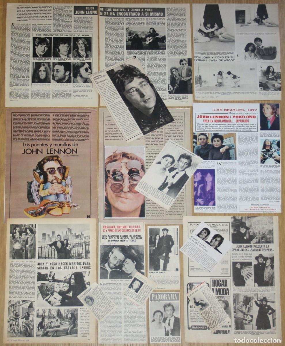 Revistas de m&uacute;sica: JOHN LENNON lote de prensa 1970s spain magazine articles clippings photos beatles yoko ono