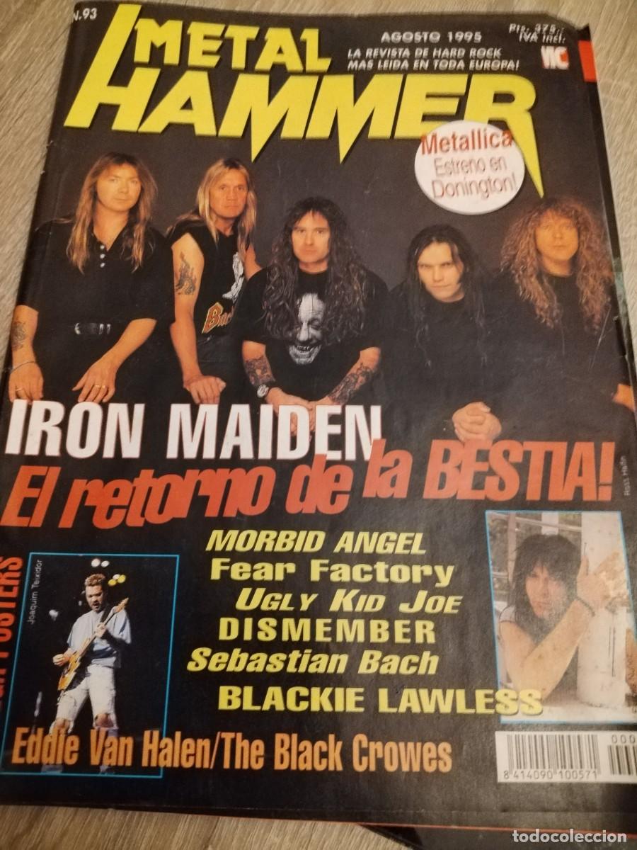 Revistas de m&uacute;sica: Metal hammer -n&uacute;mero 93, a&ntilde;o 1995- iron maiden Metallica, etc