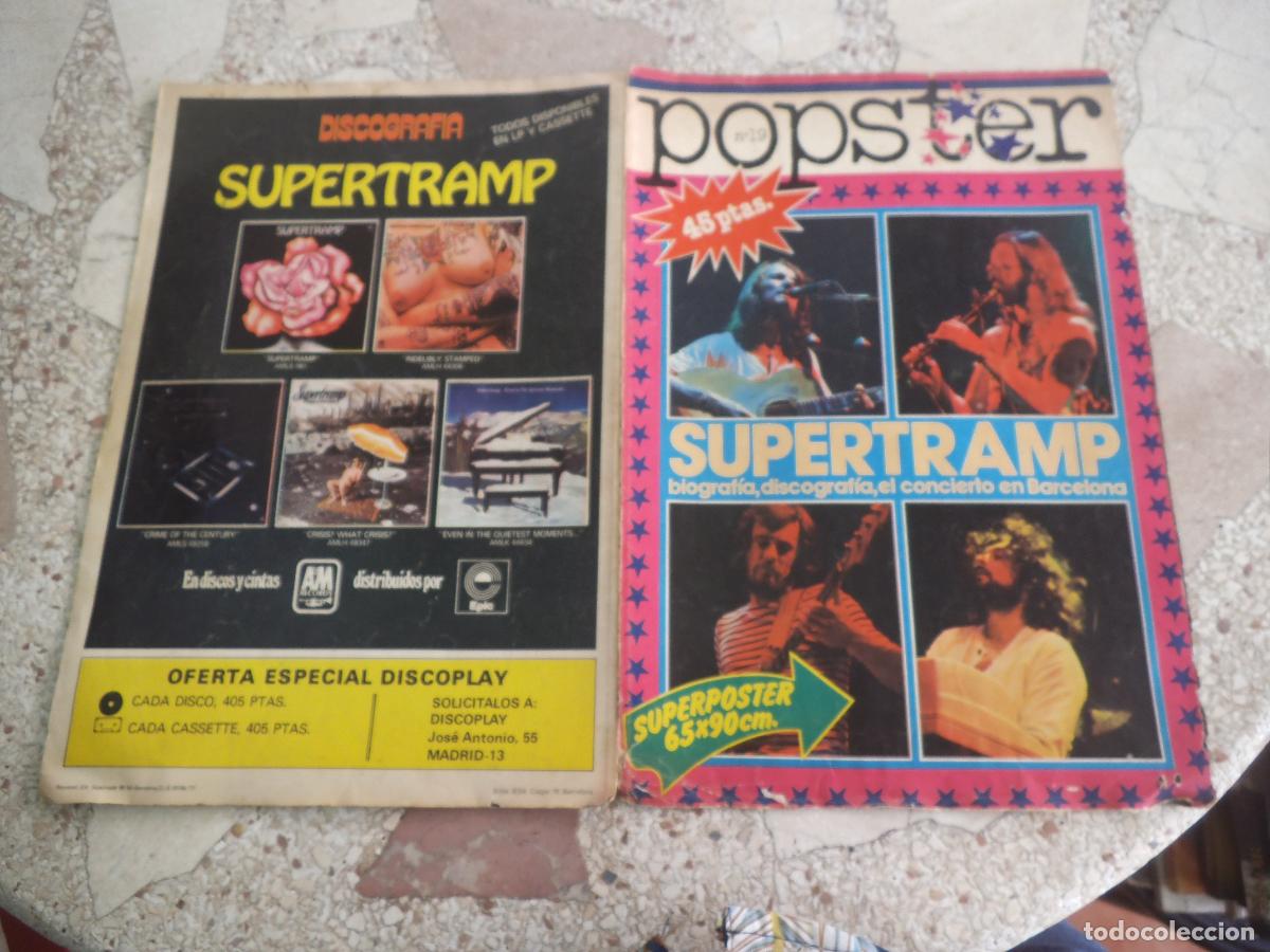 Revistas de m&uacute;sica: popster n&ordm; 19, supertramp, ha sido clavado,un poco rozado,