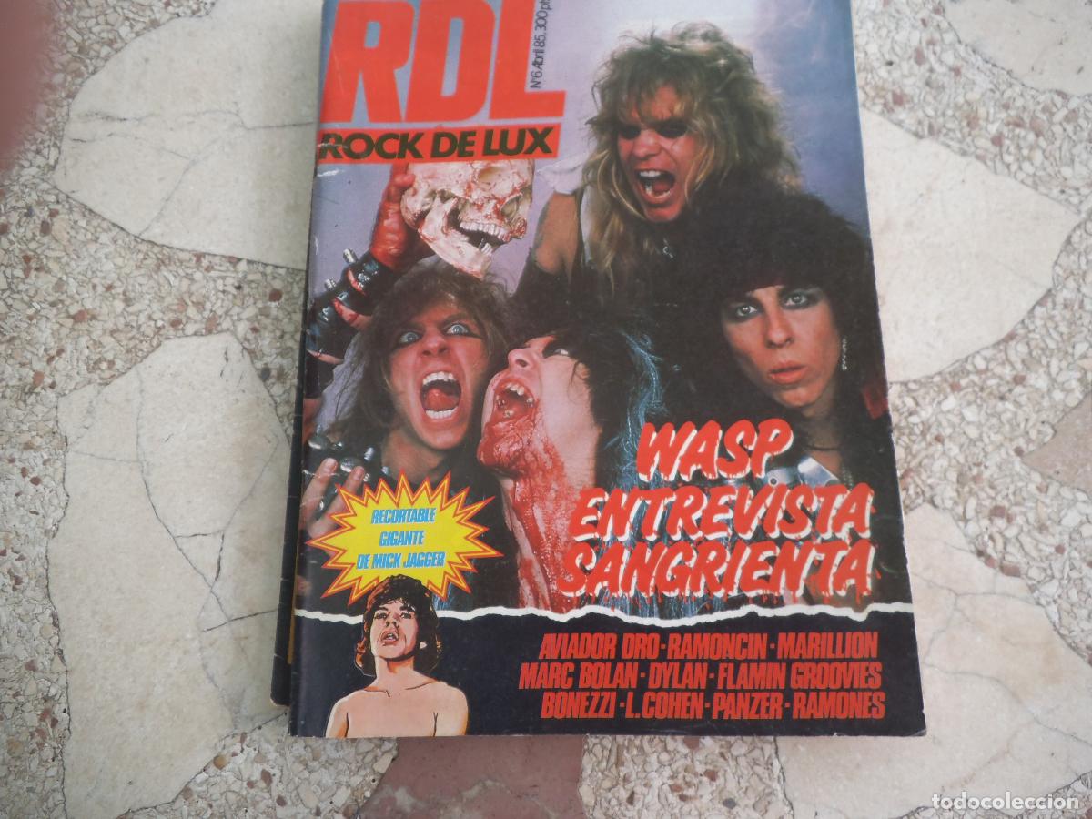 Revistas de m&uacute;sica: rock de lux n&ordm; 6, con recortable, waps, aviador dro, ramoncin, ramones, marc bolan, dylan