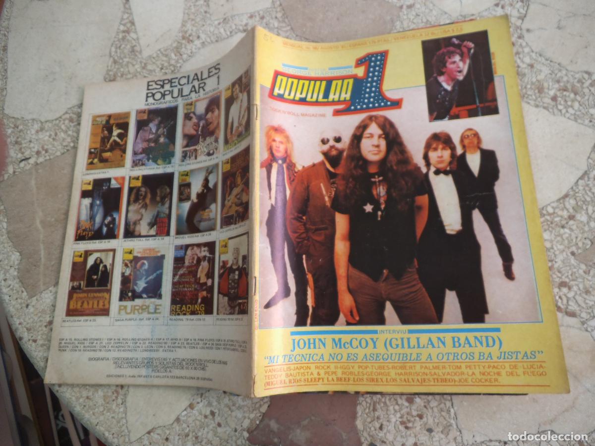 Revistas de m&uacute;sica: popular 1 ,n&ordm; 98, poster george harrison, john mccoy, vangelis, tubes, teddy bautista