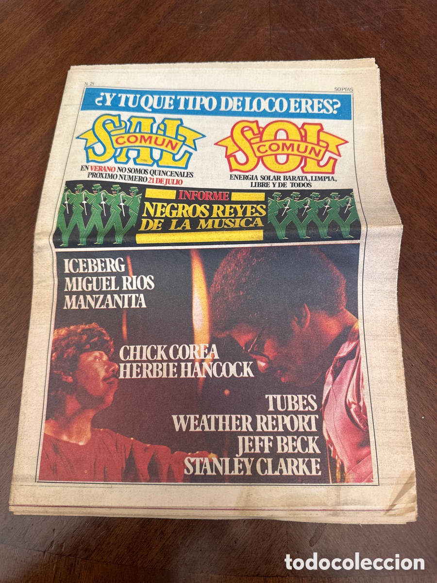 Revistas de m&uacute;sica: SAL COMUN N&deg; 21 ICEBERG MIGUEL RIOS MANZANITA CHICK COREA TUBES JEFF BECK STANLEY CLARKE ROLLO