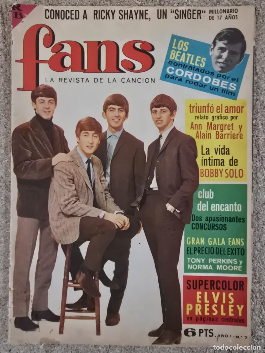 Revistas de m&uacute;sica: Revista Fans 7 sin Poster The Beatles.Bruguera