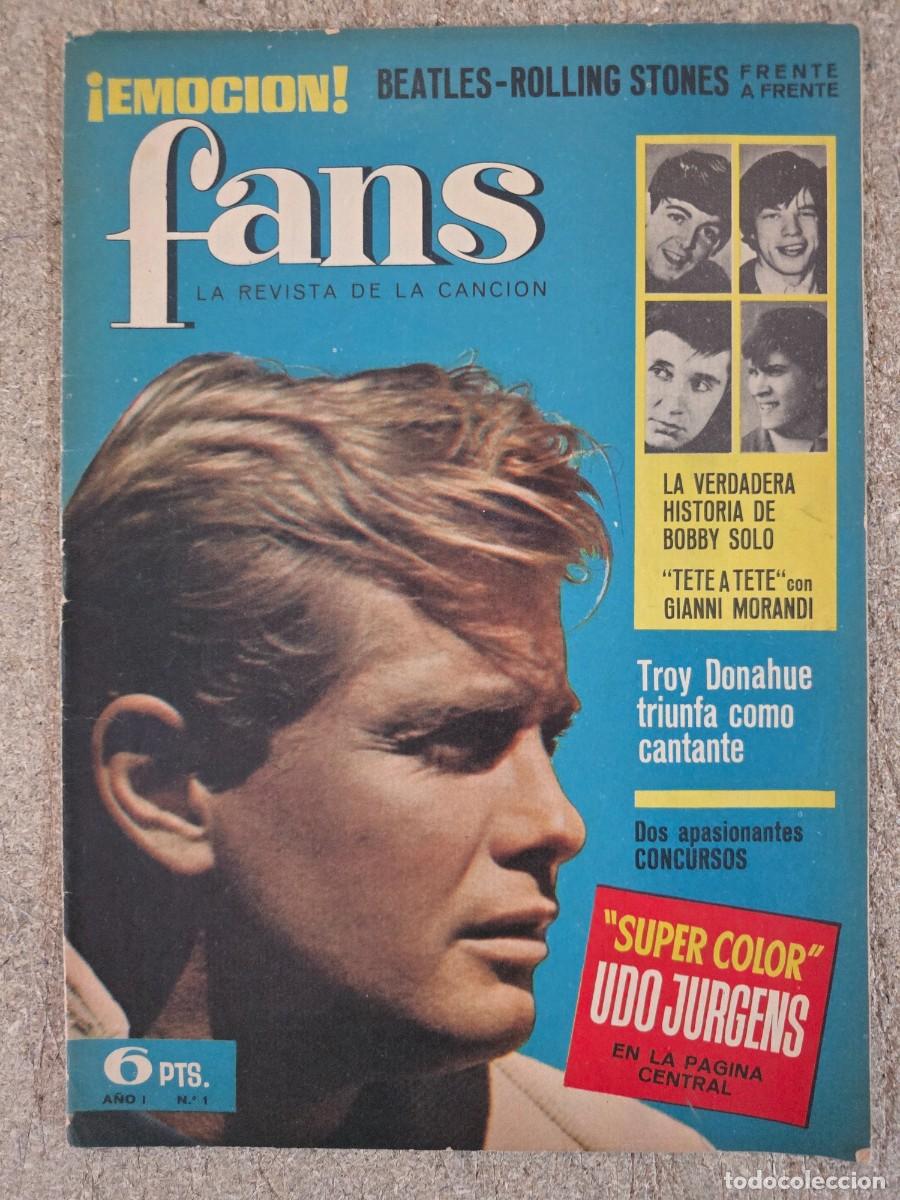Revistas de m&uacute;sica: Revista Fans 1 con Poster.Bruguera