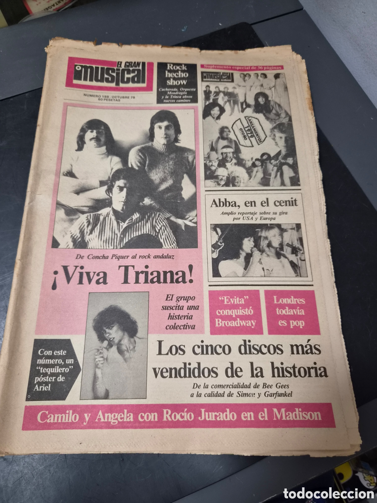 Revistas de m&uacute;sica: TRIANA PORTADA Y REPORTAJE EL GRAN MUSICAL COMPLETO A&Ntilde;O 1979 Y N&Uacute;MERO 188 ORIGINAL