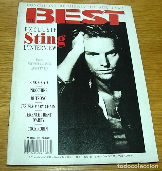Revistas de m&uacute;sica: Revista Francesa BEST n&ordm; 232 STING Portada + 6 Pgs 1987 Poster de MICHAEL JACKSON PINK FLOYD 4 Pgs