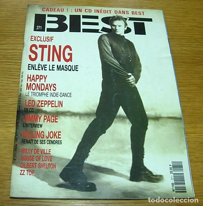 Revistas de m&uacute;sica: Revista Francesa BEST n&ordm; 271 STING Portada + 6 Pgs 1991 JIMMY PAGE LED ZEPPELIN KILLING JOKE ZZ TOP