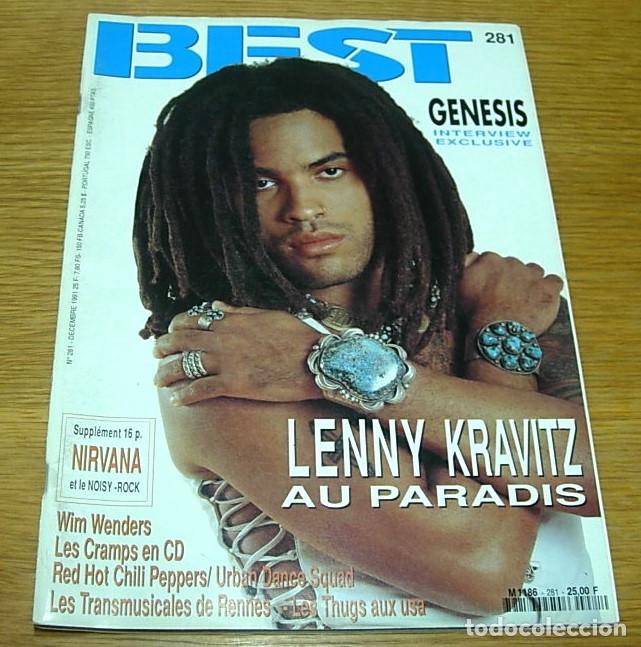 Revistas de m&uacute;sica: Revista Francesa BEST n&ordm; 281 LENNY KRAVITZ Portada + 5 Pgs 1991 GENESIS NIRVANA THE CRAMPS RHCP