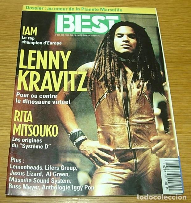 Revistas de m&uacute;sica: Revista Francesa BEST n&ordm; 305 LENNY KRAVITZ Portada + 6 Pgs 1993 IGGY POP AL GREEN PAUL McCARTNEY