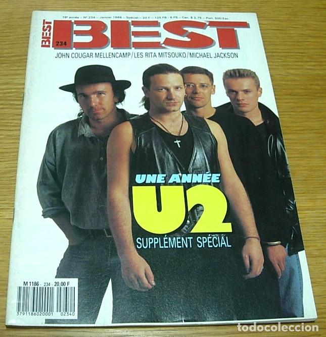 Revistas de m&uacute;sica: Revista Francesa BEST n&ordm; 234 U2 Portada+Suplemento 16 Pgs 1988 BRYAN FERRY CATHY CLARET DECIBELIOS