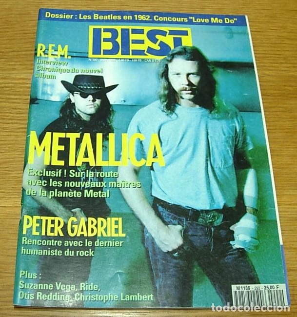 Revistas de m&uacute;sica: Revista Francesa BEST n&ordm; 292 METALLICA Portada+6 Pgs 1988 Dossier THE BEATLES 11 Pgs THE KINKS REM