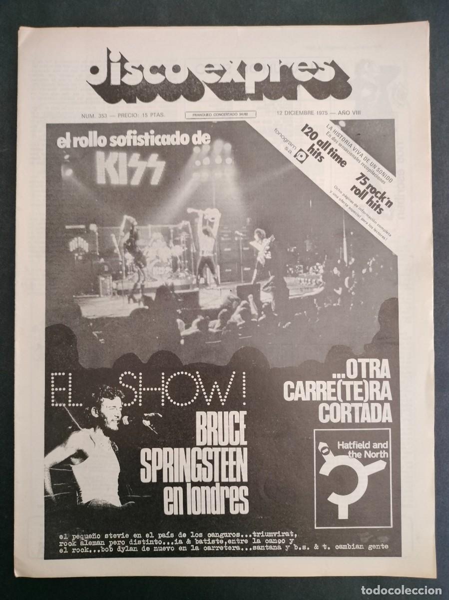 Magazines de musique: DISCO EXPRES N&ordm; 353 KISS, BRUCE SPRINGSTEEN, BOB DYLAN, SANTANA, EL PEQUE&Ntilde;O STEVIE A&Ntilde;O 1975