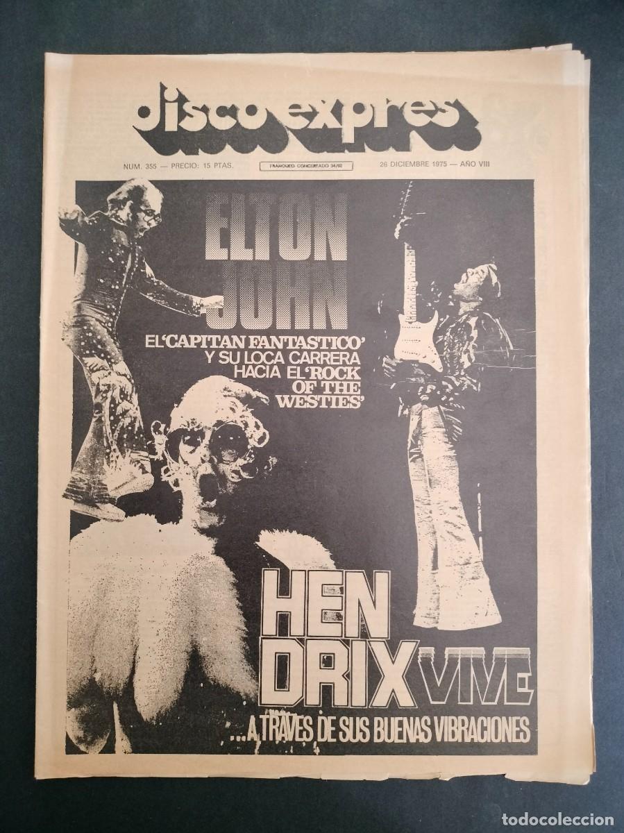 Magazines de musique: DISCO EXPRES N&ordm; 355 ELTON JOHN, JIMI HENDRIX A&Ntilde;O 1975