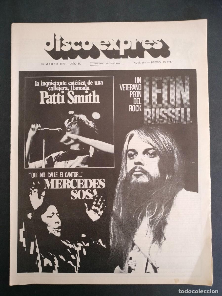 Magazines de musique: DISCO EXPRES N&ordm; 367 PATTI SMITH, LEON RUSSELL, MERCEDES SOSA A&Ntilde;O 1976