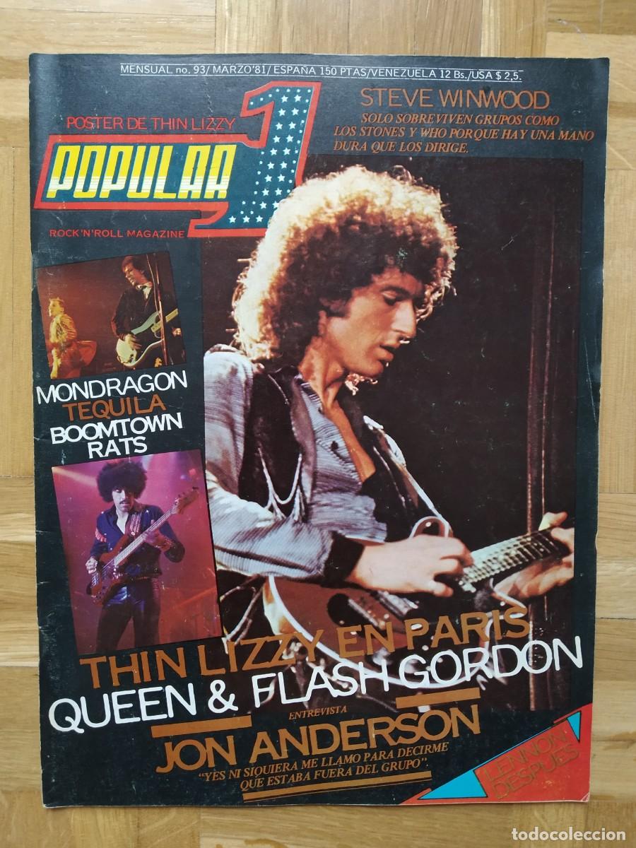 Riviste di musica: REVISTA POPULAR 1 N&ordm; 93 QUEEN FLASH GORDON JON ANDERSON TEQUILA MONDRAGON RATS THIN LIZZY + POSTER