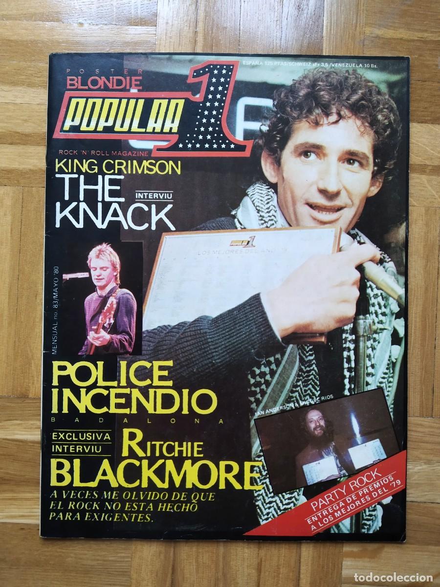 Riviste di musica: REVISTA POPULAR 1 N&ordm; 83 MIGUEL RIOS POLICE RITCHIE BLACKMORE KING CRIMSON ROLLING STONES + POSTER